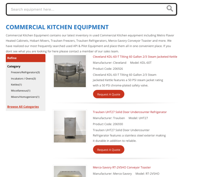 Used Commercial Kitchen Equipment